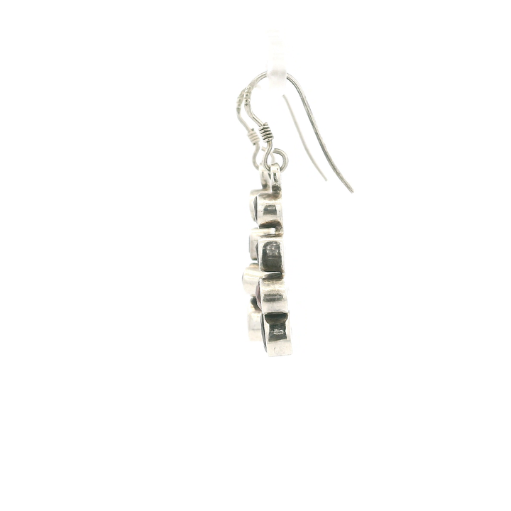 Estate Sterling Silver Bezel Set Garnet Cross Earrings 5.74CT TWT