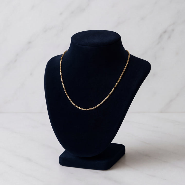 Estate 14K Yellow Gold Contemporary Wheat Chain Necklace 16"