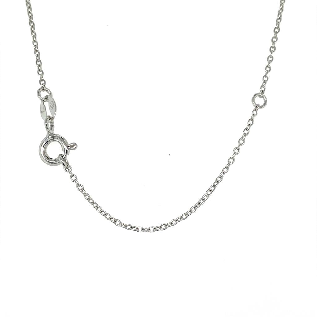 Sterling Silver Black Diamond Origami Dog Necklace