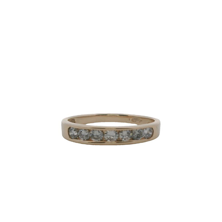 Estate 14K Yellow Gold Round Diamond Channel Wedding Band - 0.70 TCW Contemporary Design