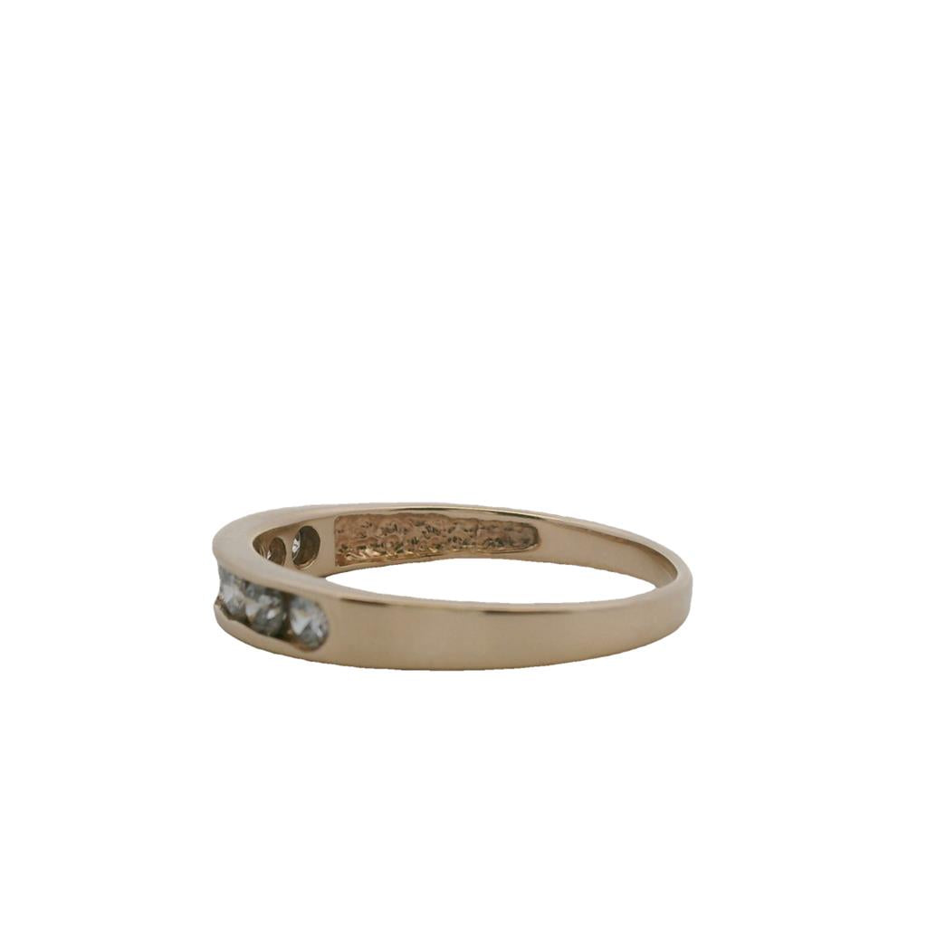 Estate 14K Yellow Gold Round Diamond Channel Wedding Band - 0.70 TCW Contemporary Design