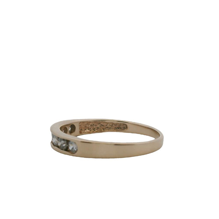 Estate 14K Yellow Gold Round Diamond Channel Wedding Band - 0.70 TCW Contemporary Design