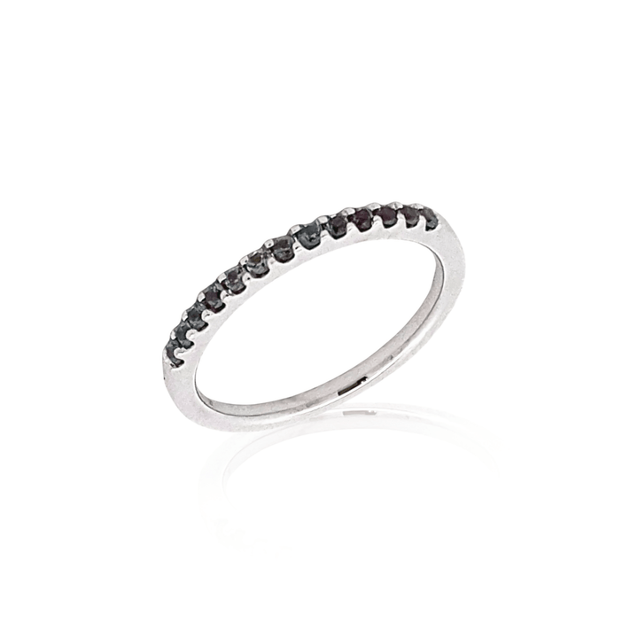 14K White Gold 0.25CTW Round Alexandrite Fashion Band