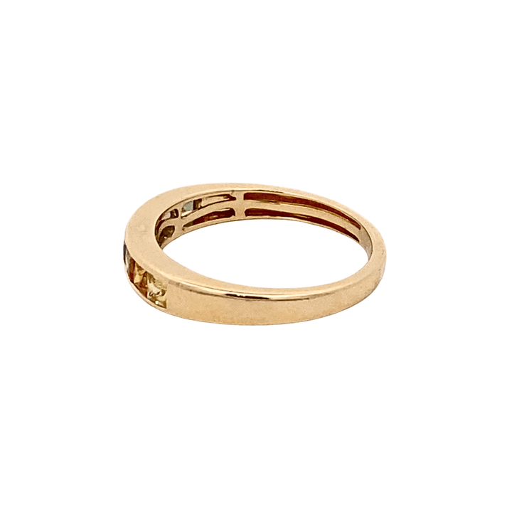 14K Yellow Gold 1.25CTW Princess-Cut Rainbow Sapphire Channel Band by Bellarri