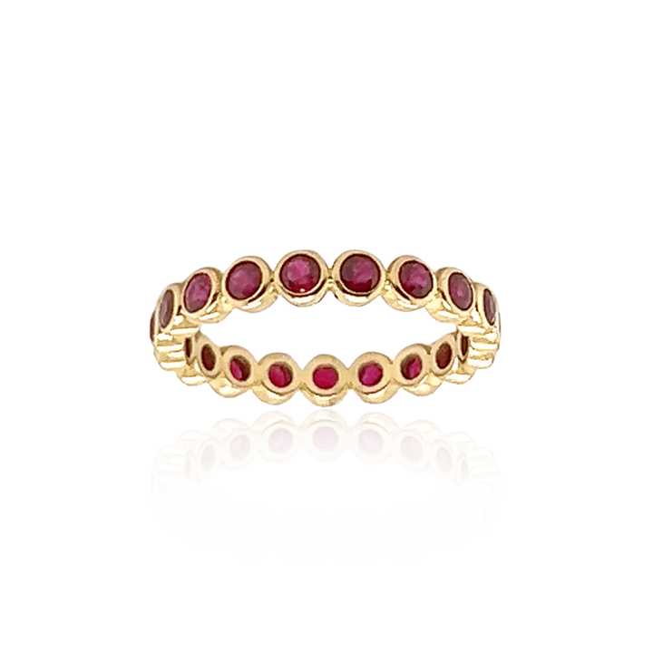 18K Yellow Gold Ruby Bezel-Set Eternity Band