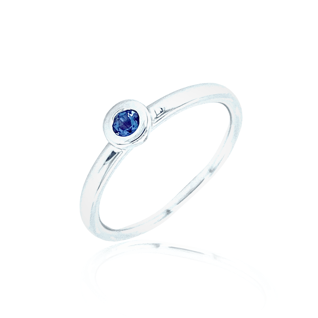 Sterling Silver 3MM Alexandrite Solitaire Ring