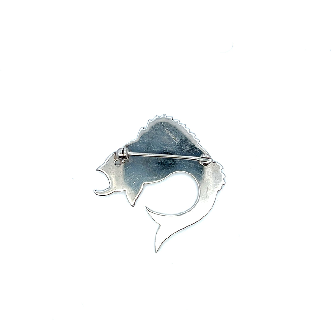 Estate Sterling Silver Sailfish Figural Pin Brooch