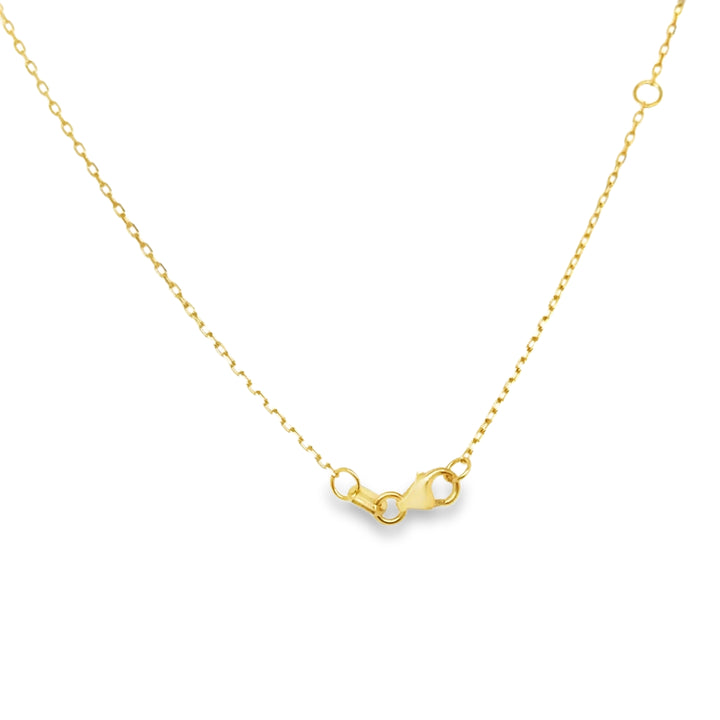 18K Yellow Gold 0.06CTW Diamond Flower Pendant Necklace