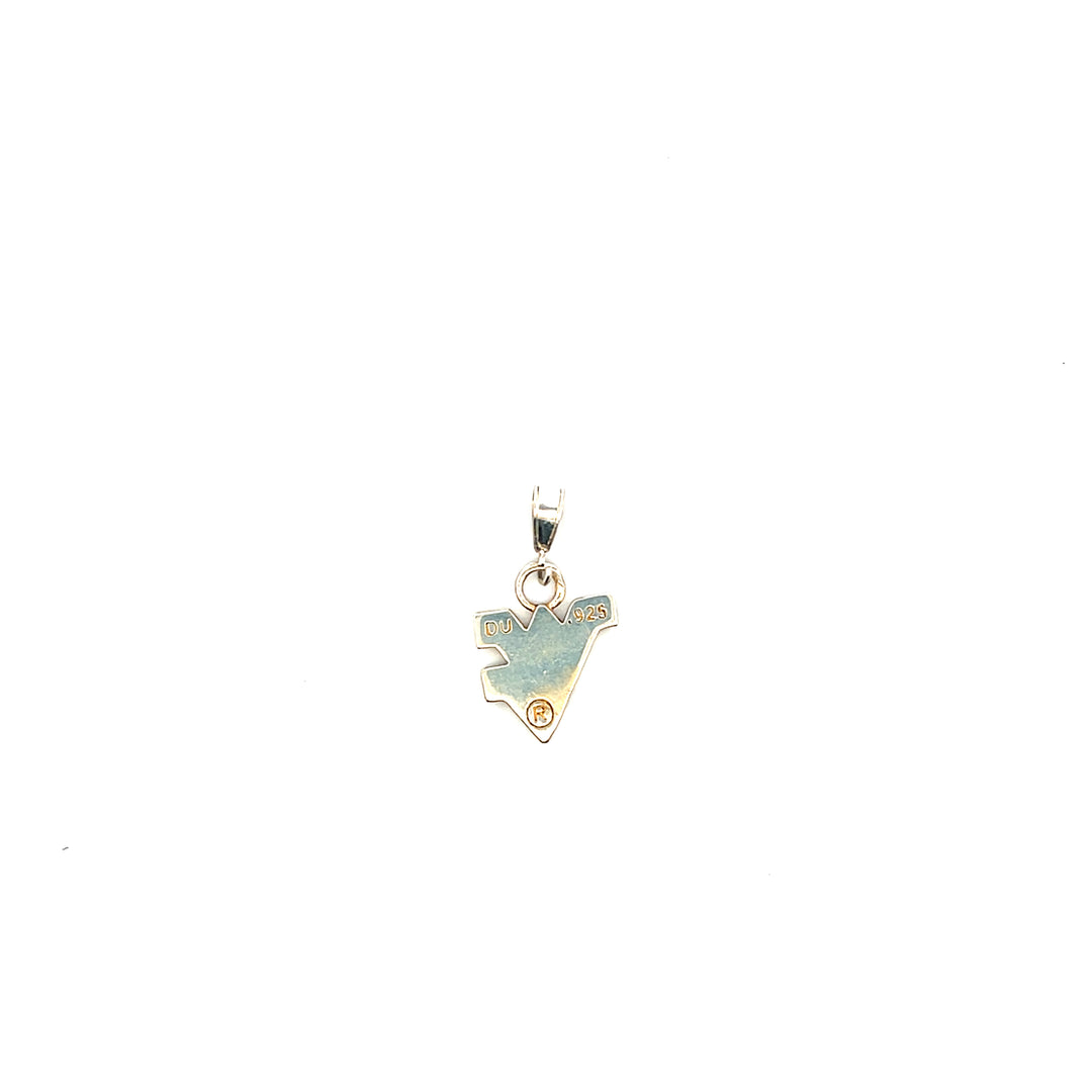 Estate Sterling Silver Antiqued West Virginia University "WV" Pendant, Contemporary