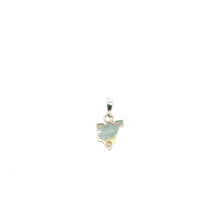 Estate Sterling Silver Antiqued West Virginia University "WV" Pendant, Contemporary
