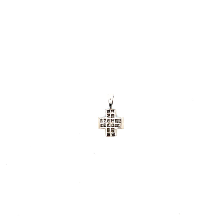 Estate Platinum 2.20CTW Princess-Cut Diamond Cross Pendant