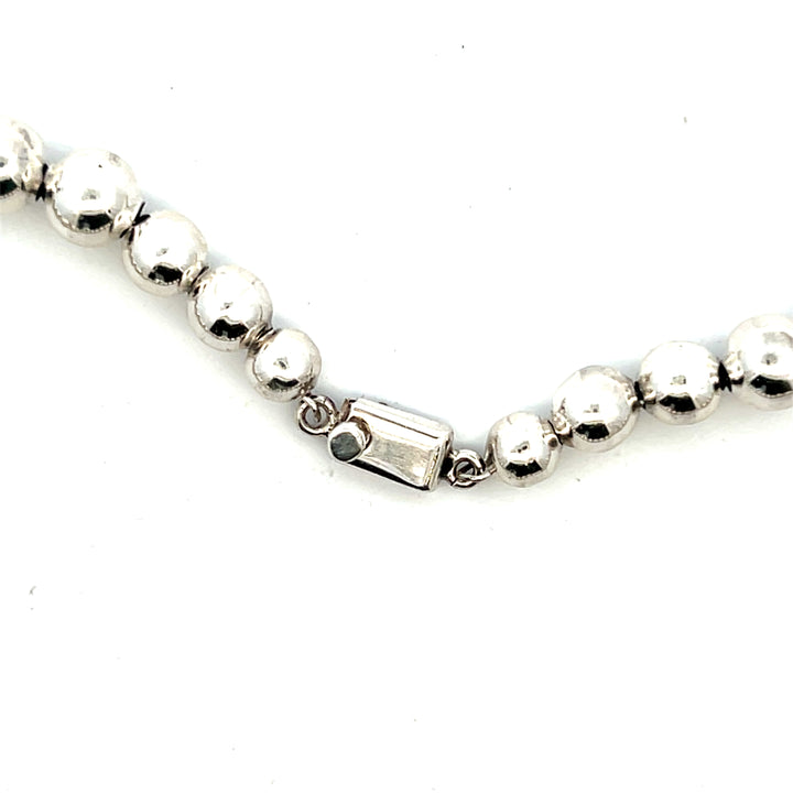 Estate Sterling Silver Graduated Bead Necklace