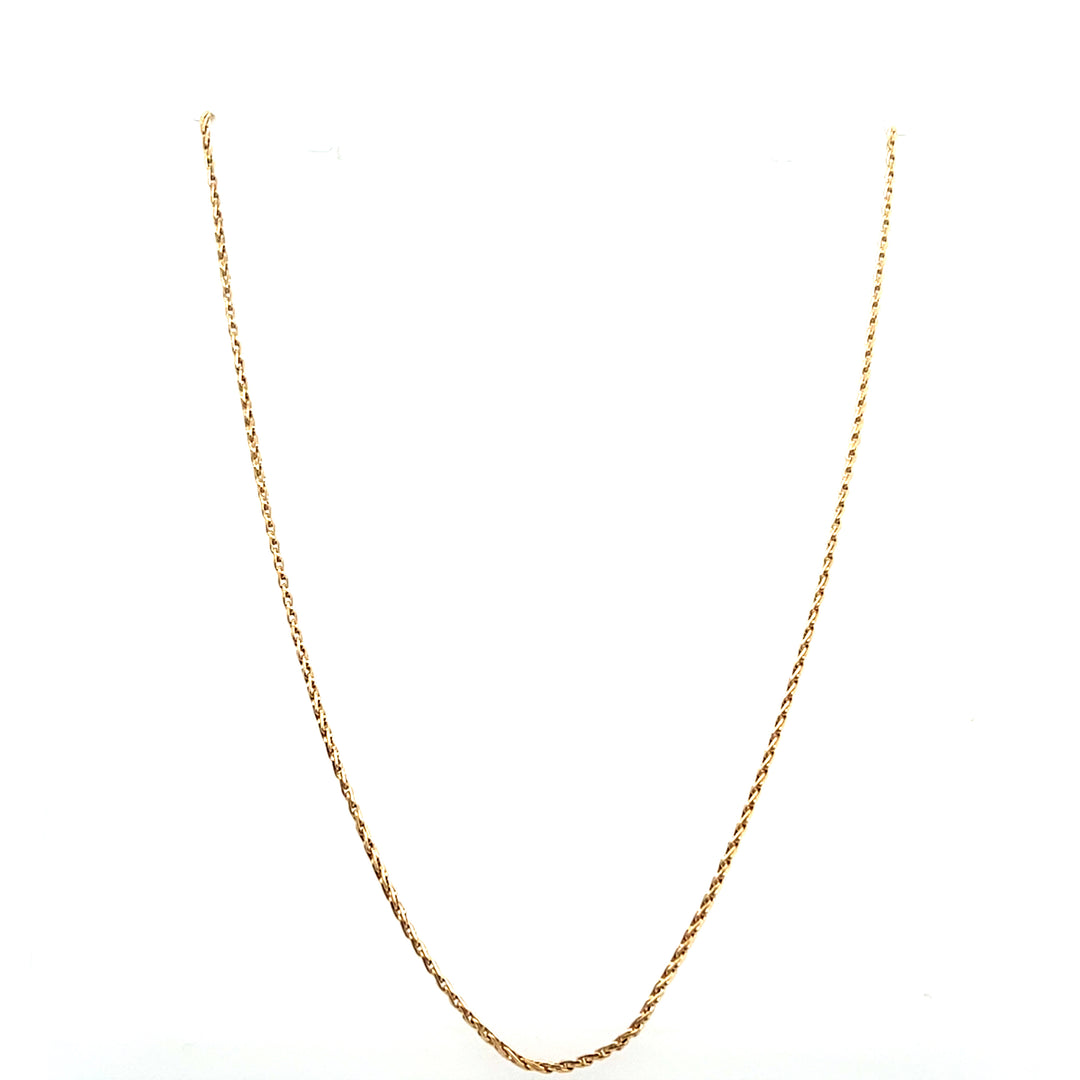 Estate 14K Yellow Gold 1.31MM Wheat Chain Necklace