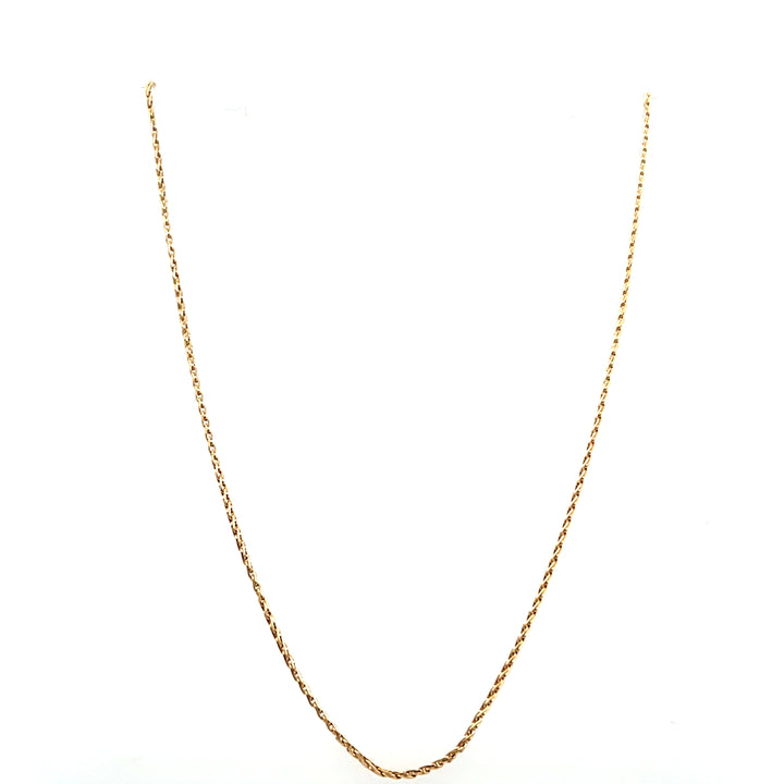 Estate 14K Yellow Gold 1.31MM Wheat Chain Necklace