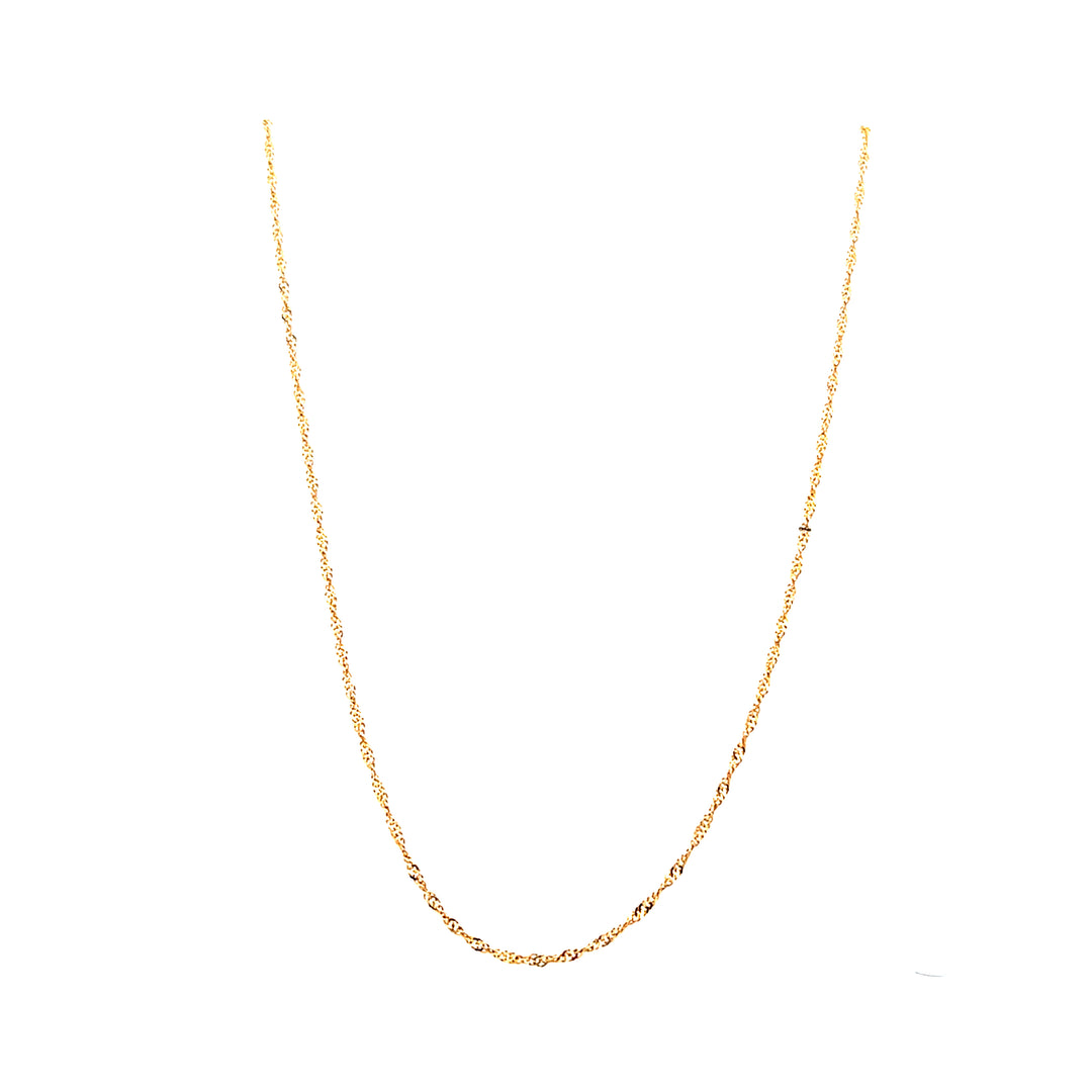 Estate 14K Yellow Gold 1.57MM Singapore Chain Necklace