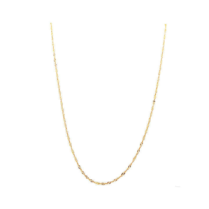 Estate 14K Yellow Gold 1.57MM Singapore Chain Necklace