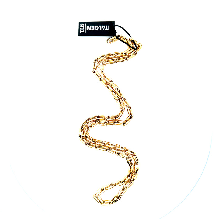Yellow Gold IP 5MM Zipper Link Chain Necklace