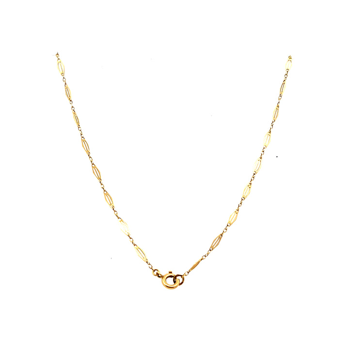 Estate 18K Yellow Gold Victorian Fancy Link Chain Necklace, 18"
