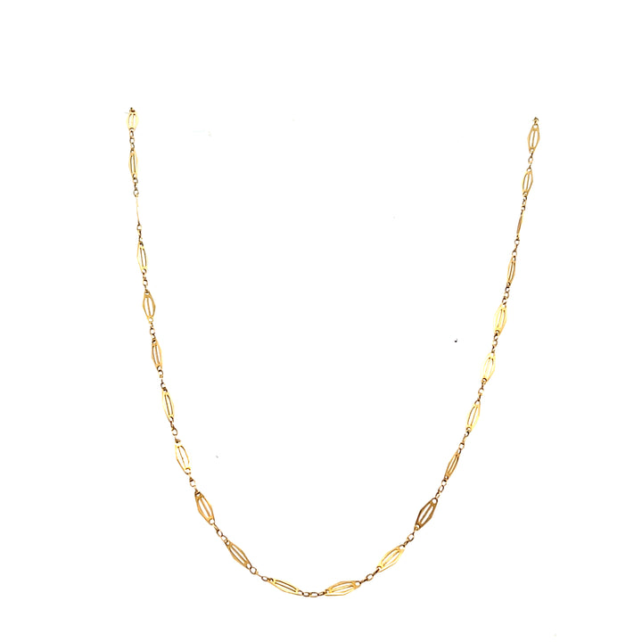 Estate 18K Yellow Gold Victorian Fancy Link Chain Necklace, 18"