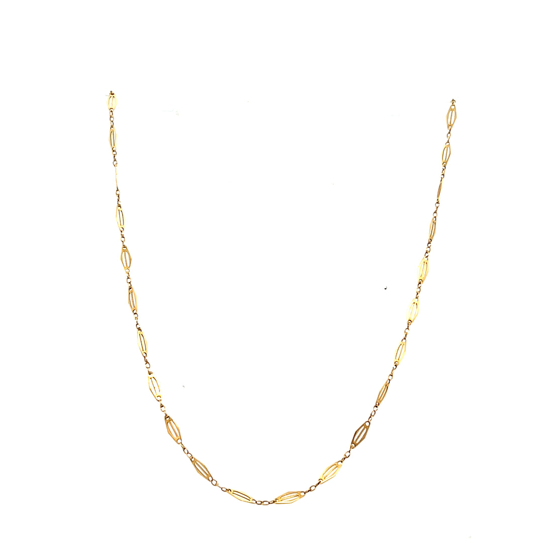 Estate 18K Yellow Gold Victorian Fancy Link Chain Necklace, 18"