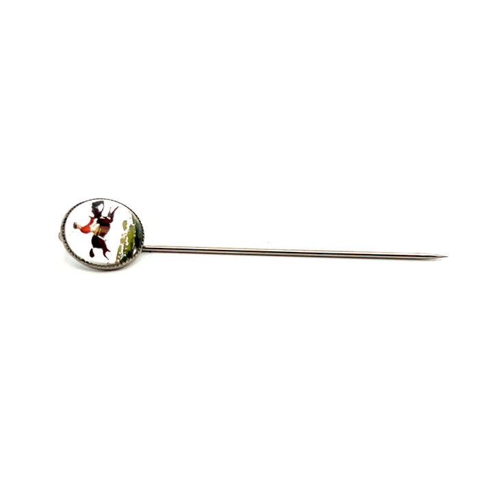 Estate Sterling Silver Crystal Essex Racing Vintage Stick Pin