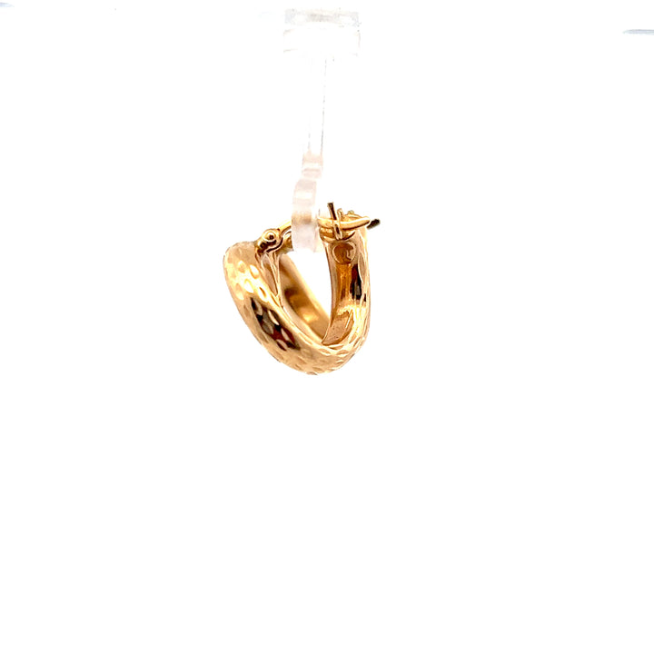 Estate 14K Yellow Gold Diamond Cut Twist Hoop Earrings, circa 1990s