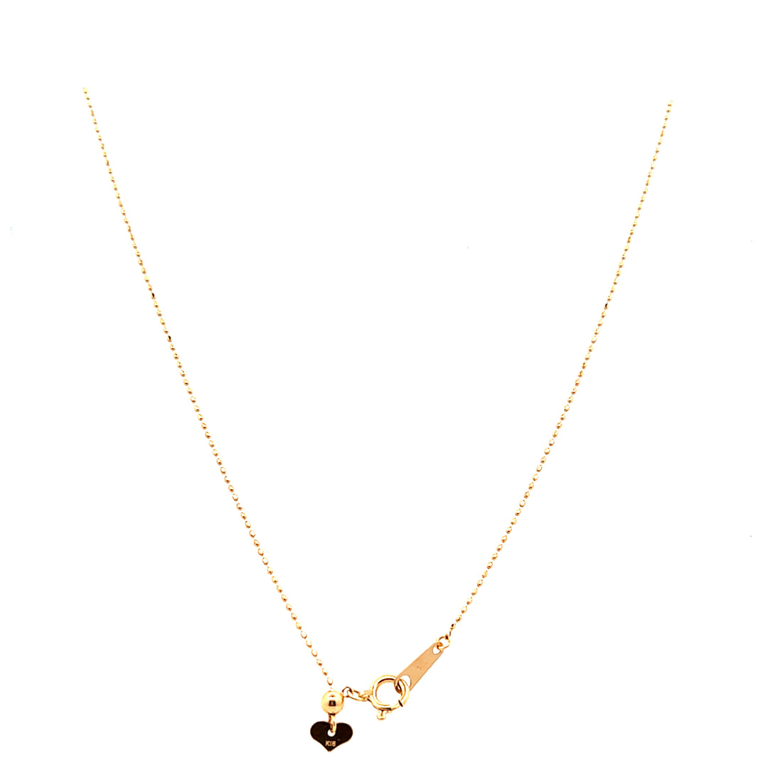 Estate 18K Yellow Gold Adjustable Beaded Chain Necklace