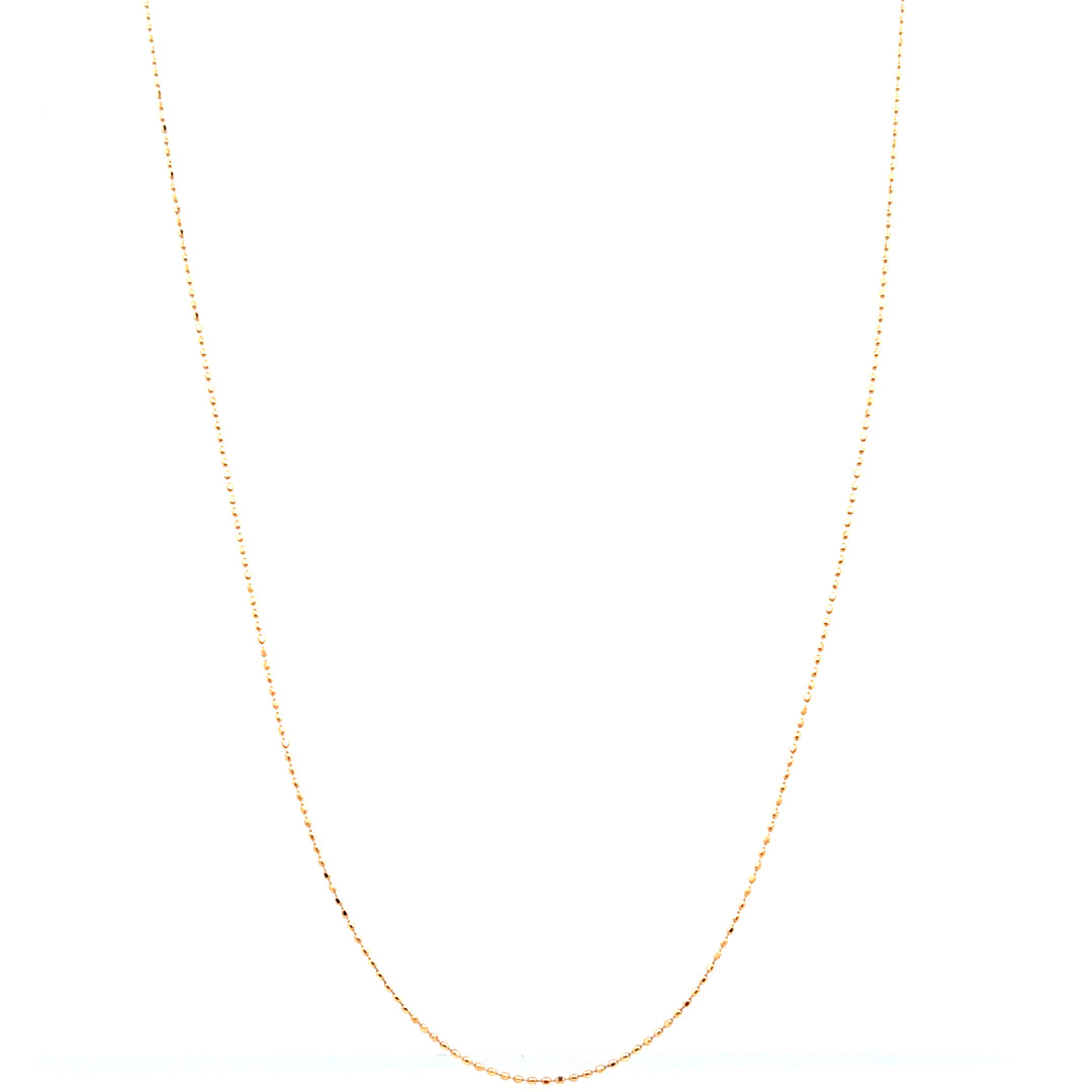 Estate 18K Yellow Gold Adjustable Beaded Chain Necklace