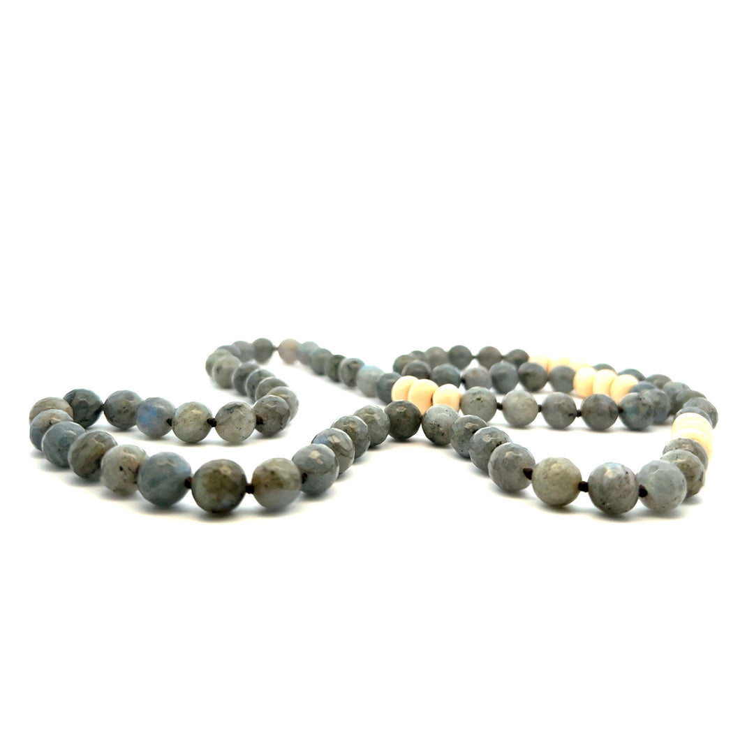 Estate Labradorite & Bone Bead Strand Necklace