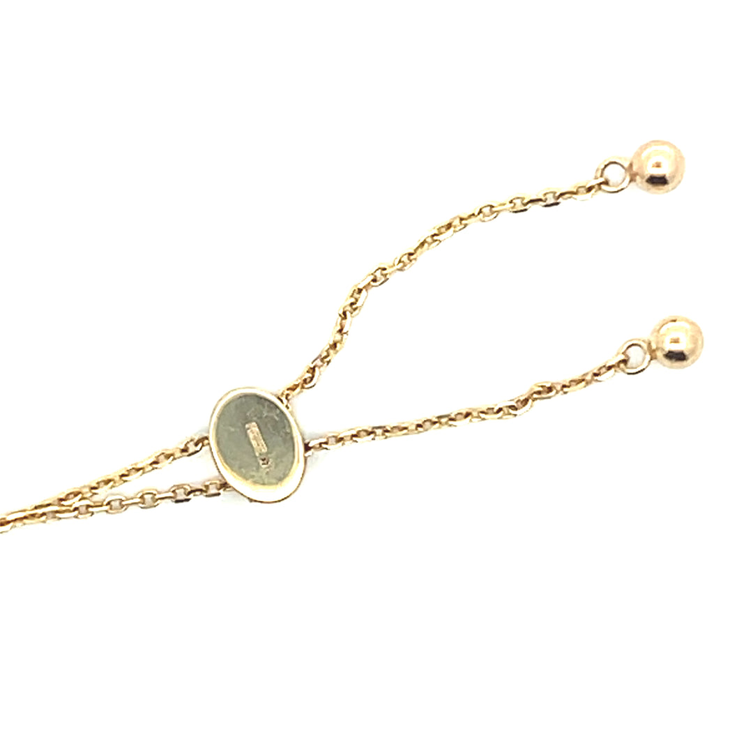 Estate Effy 14K Yellow Gold Double Cabochon Turquoise Station Bolo Bracelet