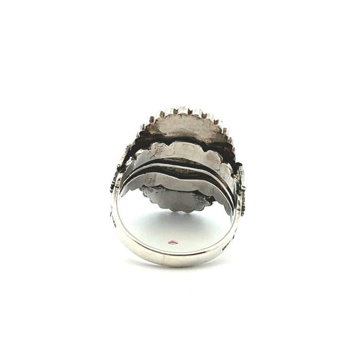 Estate Sterling Silver Oval Cabochon Variscite Ring