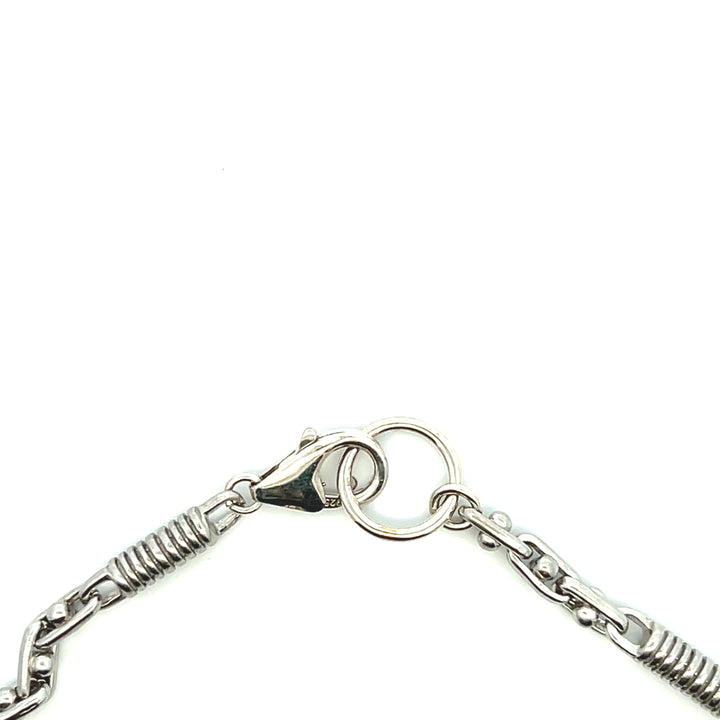 Estate Sterling Silver Fancy Link Bracelet with Lobster Toggle Clasp