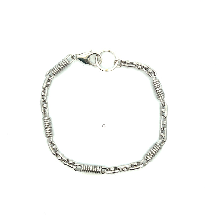 Estate Sterling Silver Fancy Link Bracelet with Lobster Toggle Clasp