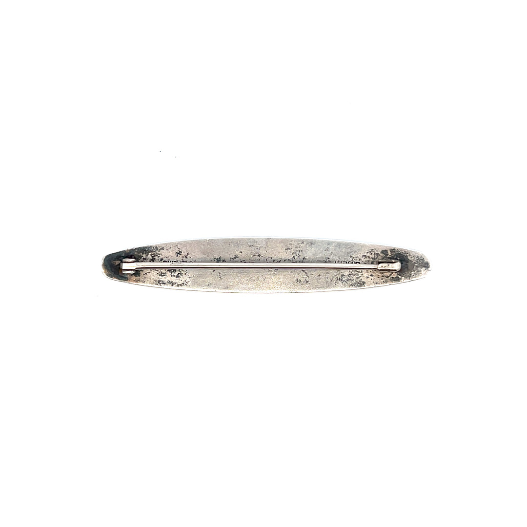 Estate Stieff Sterling Silver Floral Engraved Bar Brooch