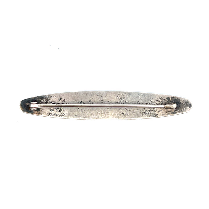 Estate Stieff Sterling Silver Floral Engraved Bar Brooch