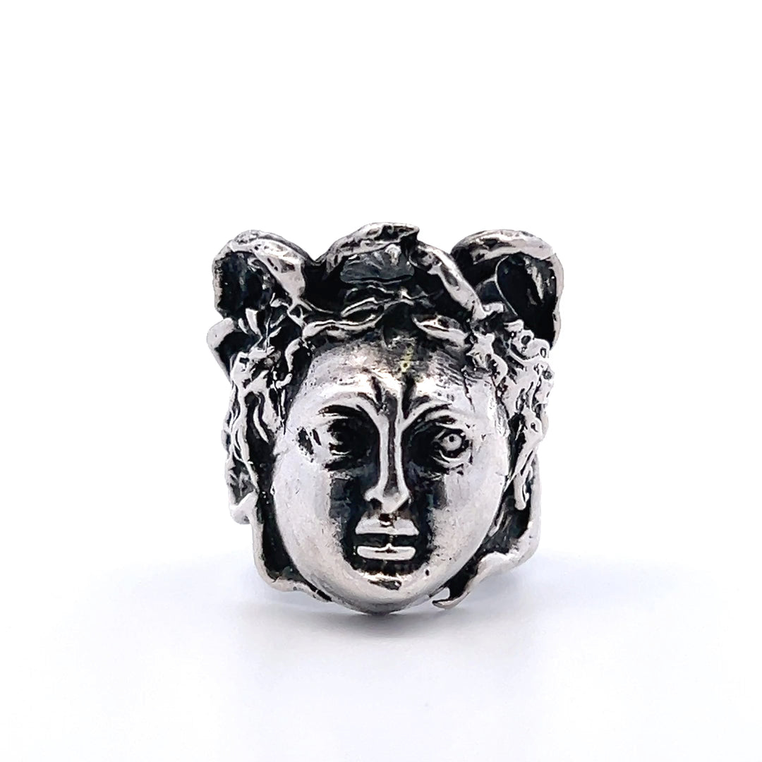 Estate Sterling Silver Mercury Head Ring