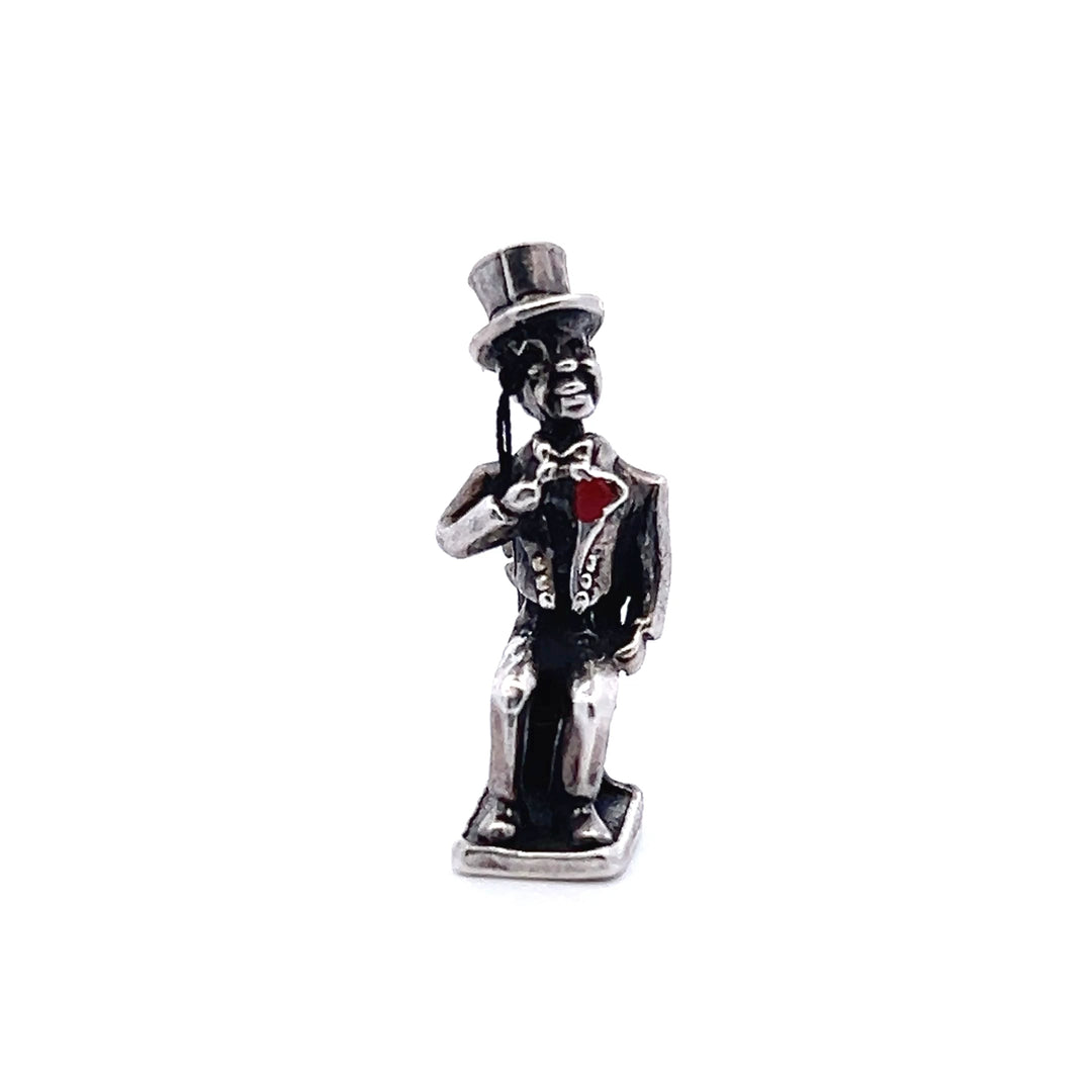 Estate Vintage Sterling Silver Charlie McCarthy Ventriloquist Doll Charm