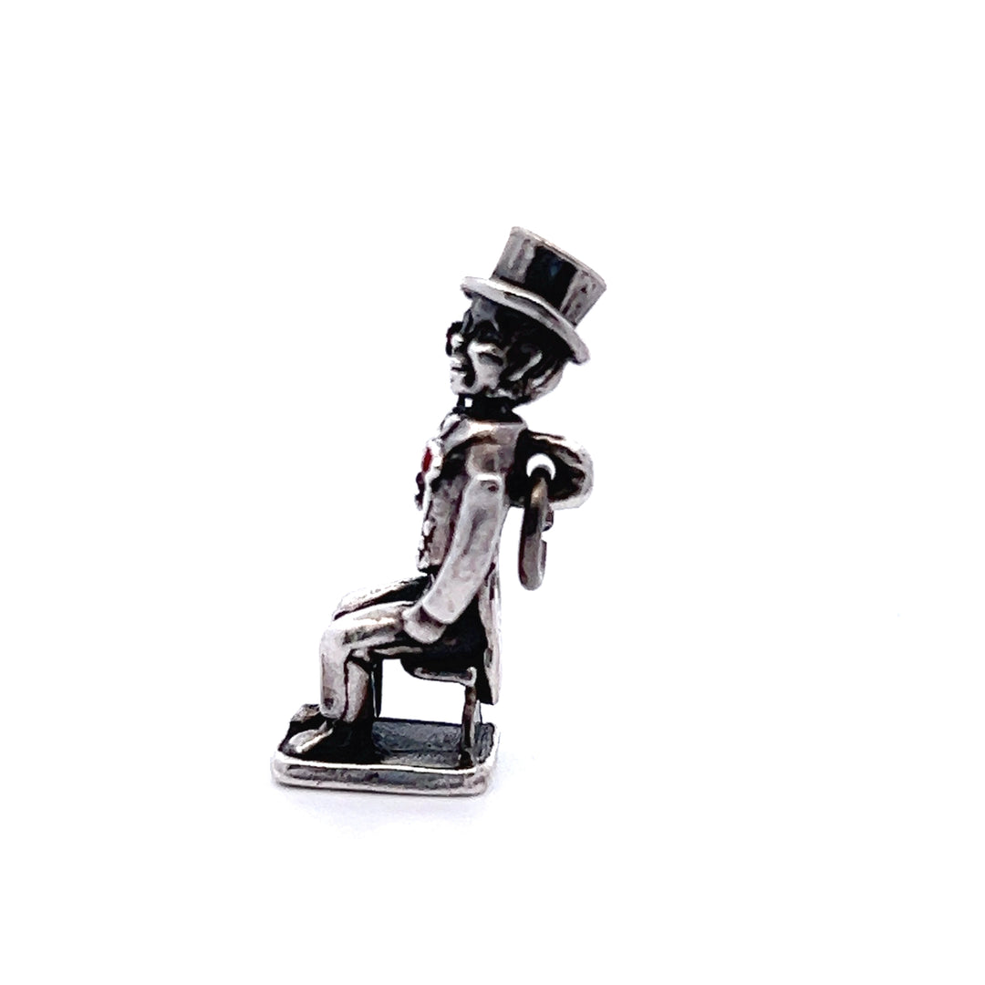 Estate Vintage Sterling Silver Charlie McCarthy Ventriloquist Doll Charm