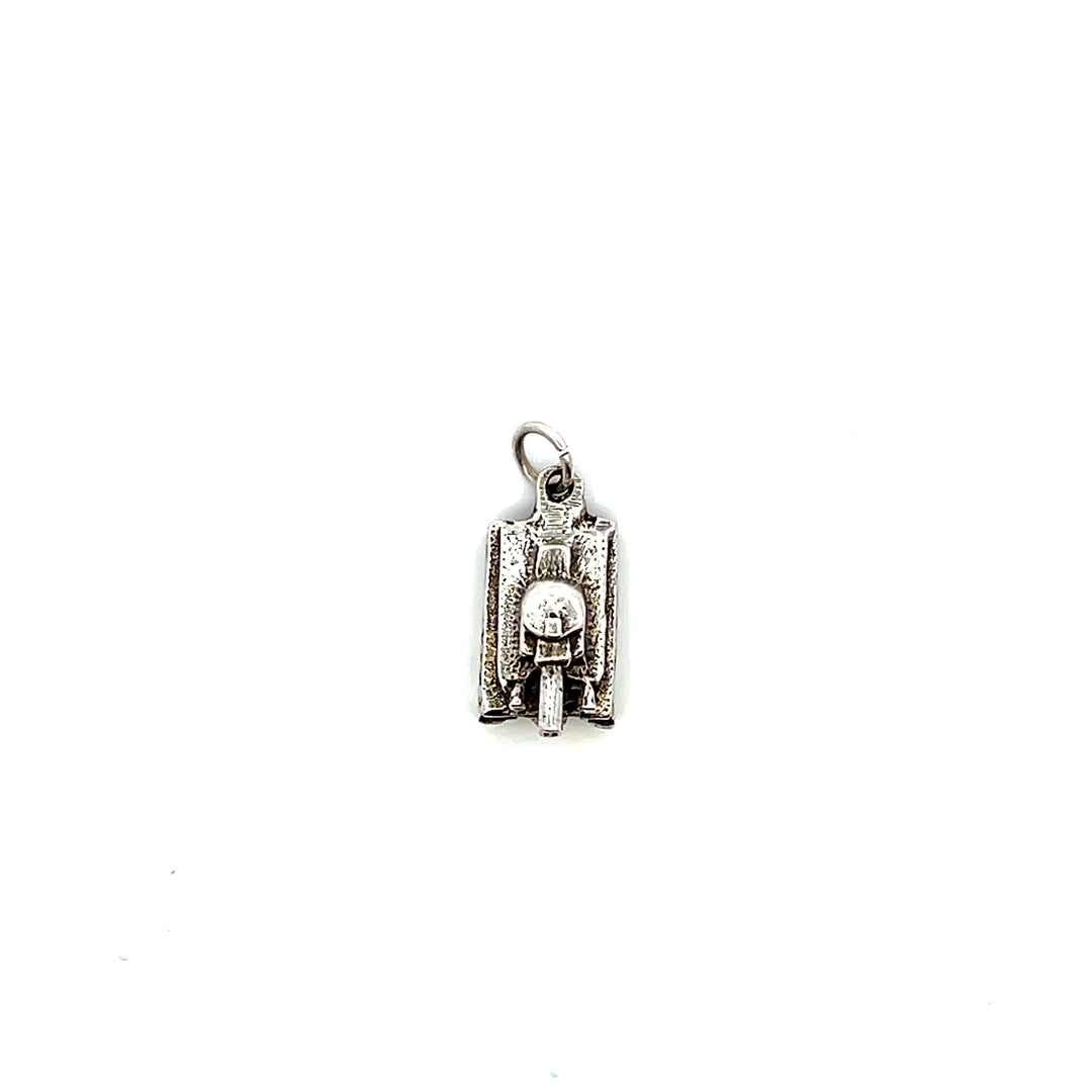 Estate Vintage Sterling Silver 3D Tank Charm