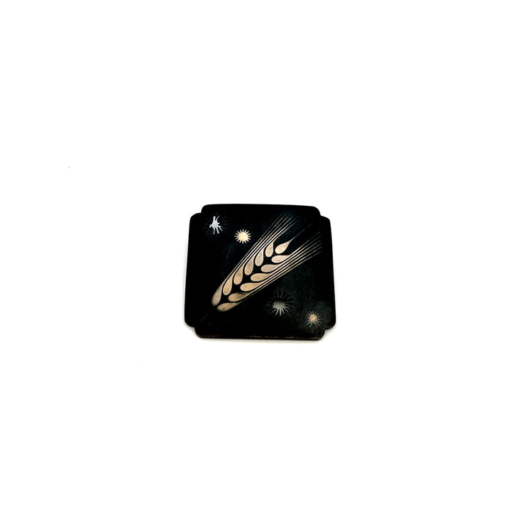 Estate Vintage Georg Jensen & Arno Malinowski Silver & Iron Wheat Brooch