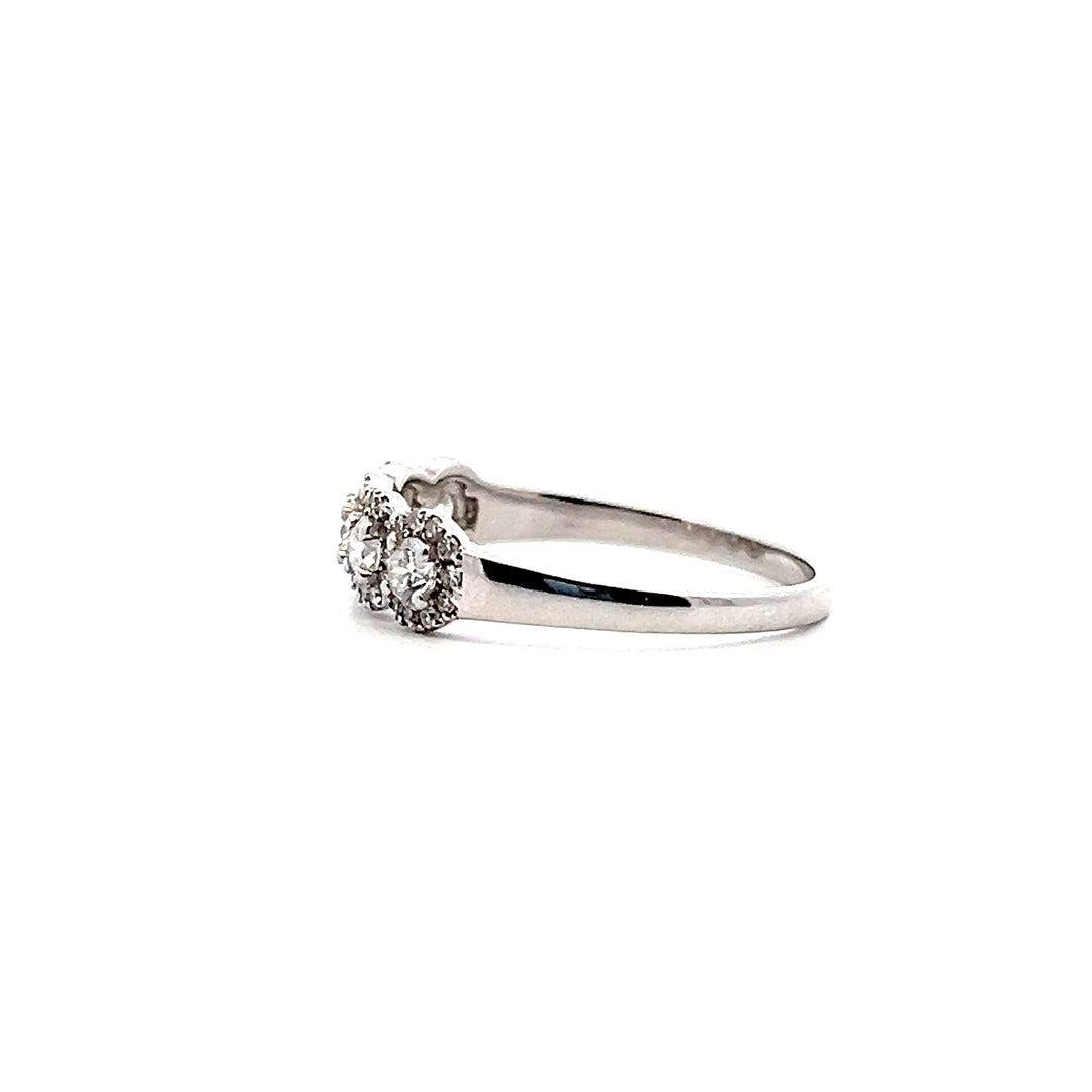 Estate 14K White Gold 0.43CTW Diamond Five-Stone Halo Anniversary Band