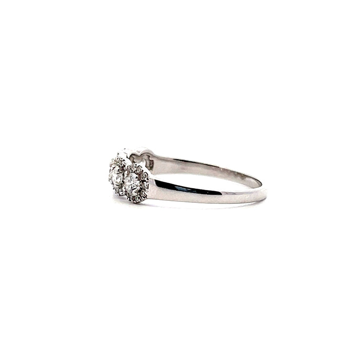 Estate 14K White Gold 0.43CTW Diamond Five-Stone Halo Anniversary Band
