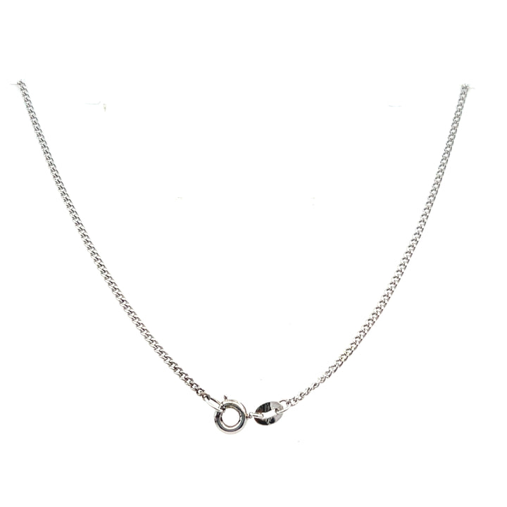 Estate Sterling Silver Green Enamel Square Station Necklace
