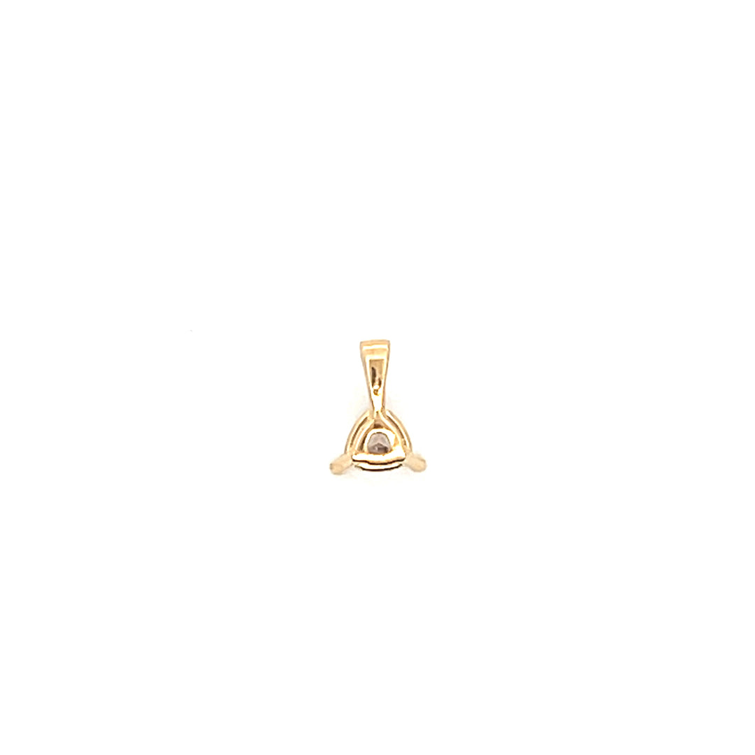 14K Yellow Gold Trillion Cut Diamond Solitaire Pendant