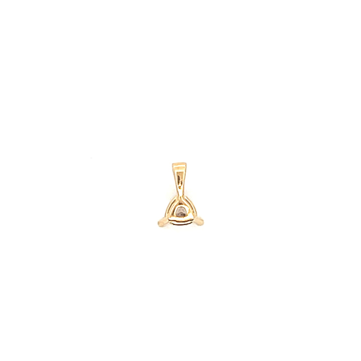 14K Yellow Gold Trillion Cut Diamond Solitaire Pendant