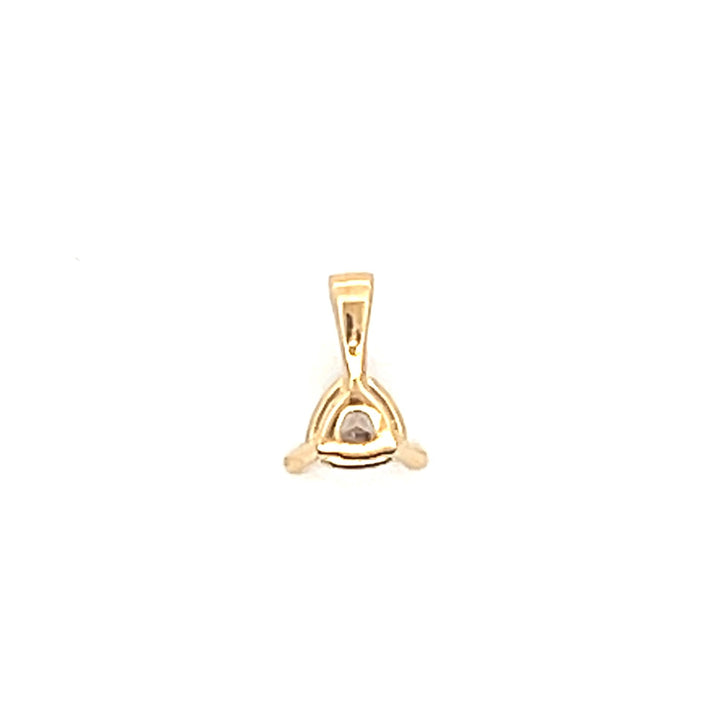 14K Yellow Gold 0.24CTW Trillion-Cut Diamond Solitaire Pendant