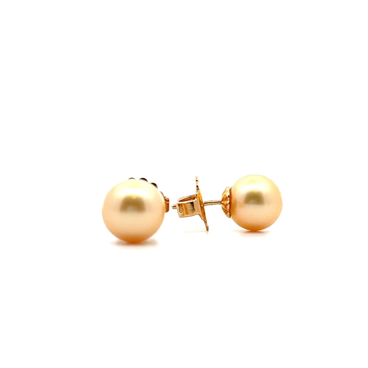 Estate Mikimoto 18K Yellow Gold South Sea Pearl Stud Earrings