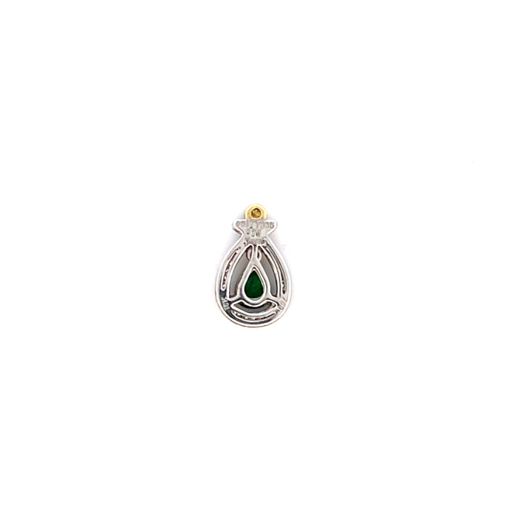 Estate Simon G 18K Yellow & White Gold Tsavorite Garnet & Diamond Halo Pendant