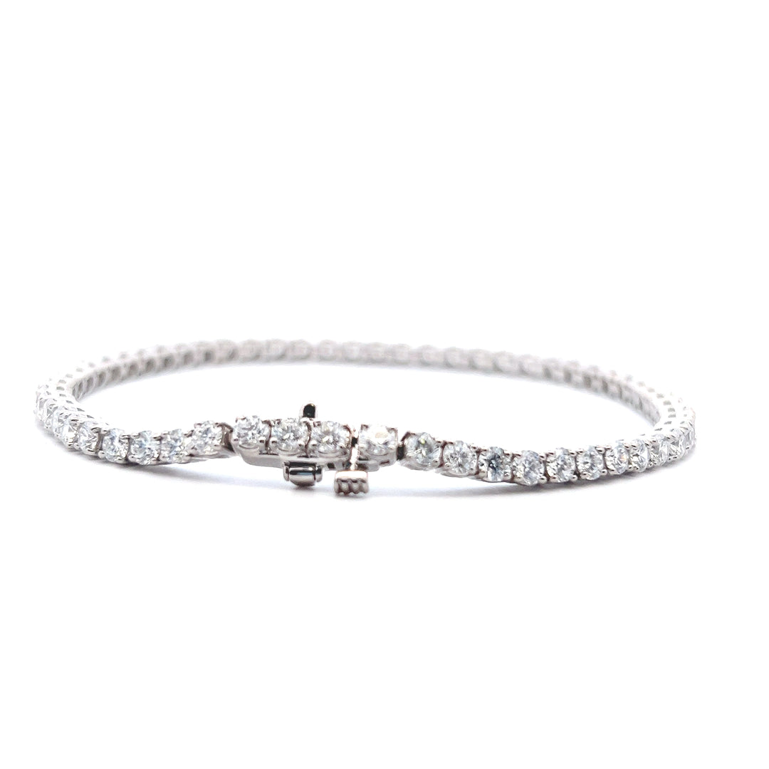 Sterling Silver 5.00CTW Lab-Grown Diamond Tennis Bracelet