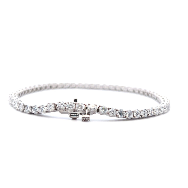 Sterling Silver 5.00CTW Lab-Grown Diamond Tennis Bracelet